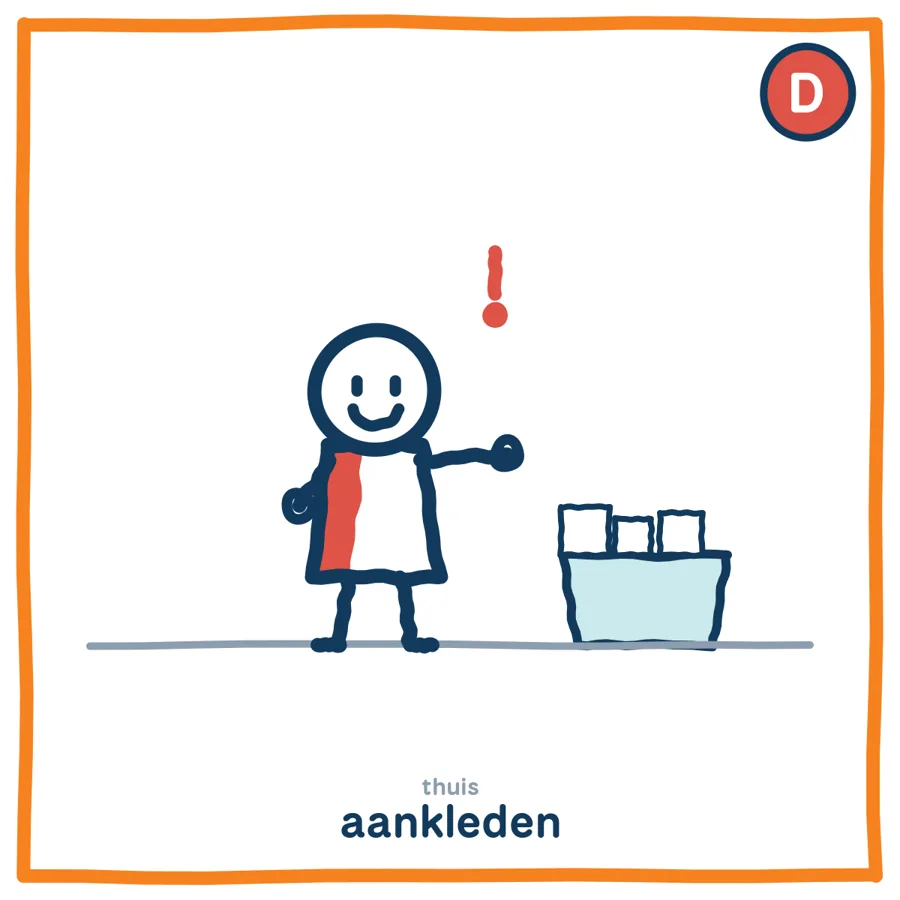 Aankleden door de ogen van De Doener: het kind met rode stijl wil zélf kiezen wat het aantrekt.